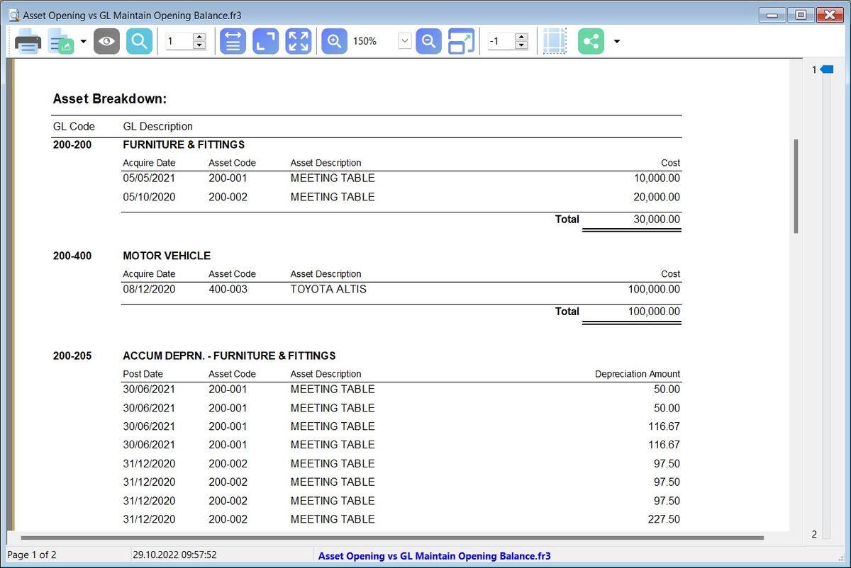 How to process Asset Opening and tally with the GL Maintain Opening ...